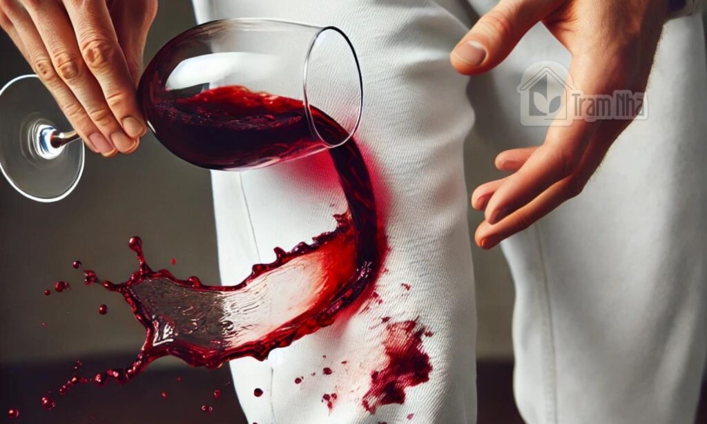 quần jean bị dính vết rượu vang đỏ
